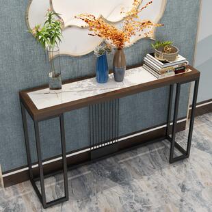 北欧简约现代大理石玄关桌金色铁艺玄关台条几条案长条窄桌靠墙桌