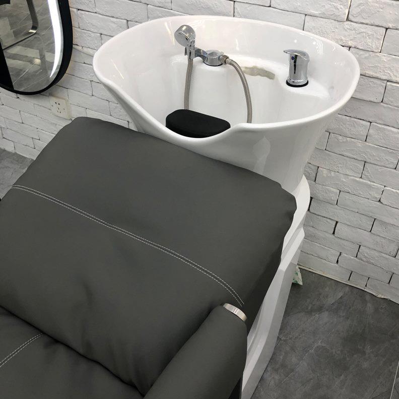 高端店养发洗发床新款水床理发发美冲陶瓷半躺盆发廊专用店洗头床