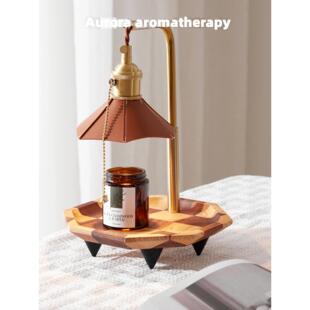 熔化的蜡烛灯实木覆古香氛蜡烛台灯无火熔化的蜡灯茶台灯酒吧蜡烛