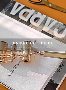 现代简约轻奢望远镜摆件样板间售楼处书房书桌软装饰品摆设