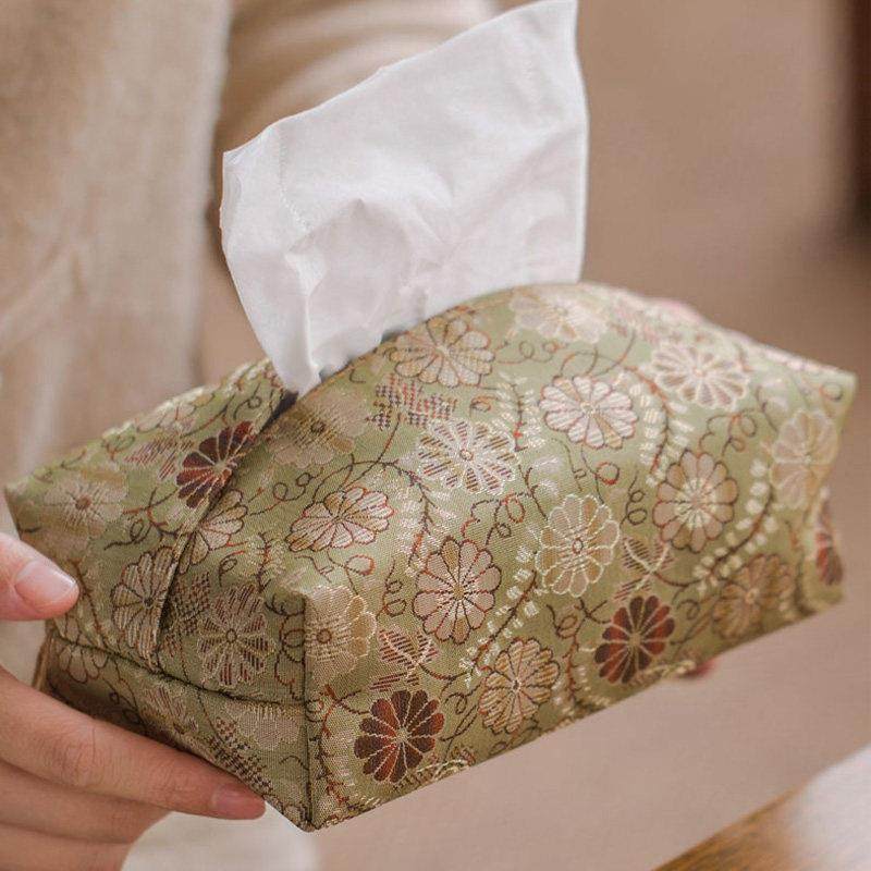 知舍卷草纹织锦纸巾盒茶桌客厅车载布艺复古轻奢抽纸袋餐巾收纳盒,收纳整理,纸巾盒,淘宝优惠券,粉丝福利购,淘宝优惠卷