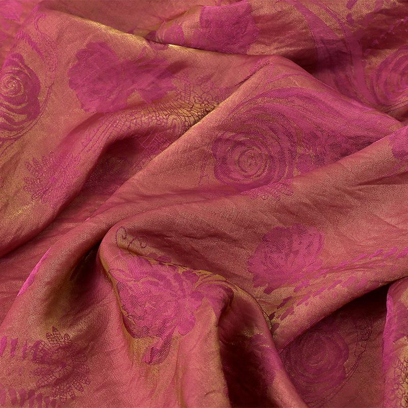 浮光锦山牵牛花人丝提花面料 春夏连衣裙开衫服装面料 薄款提花布