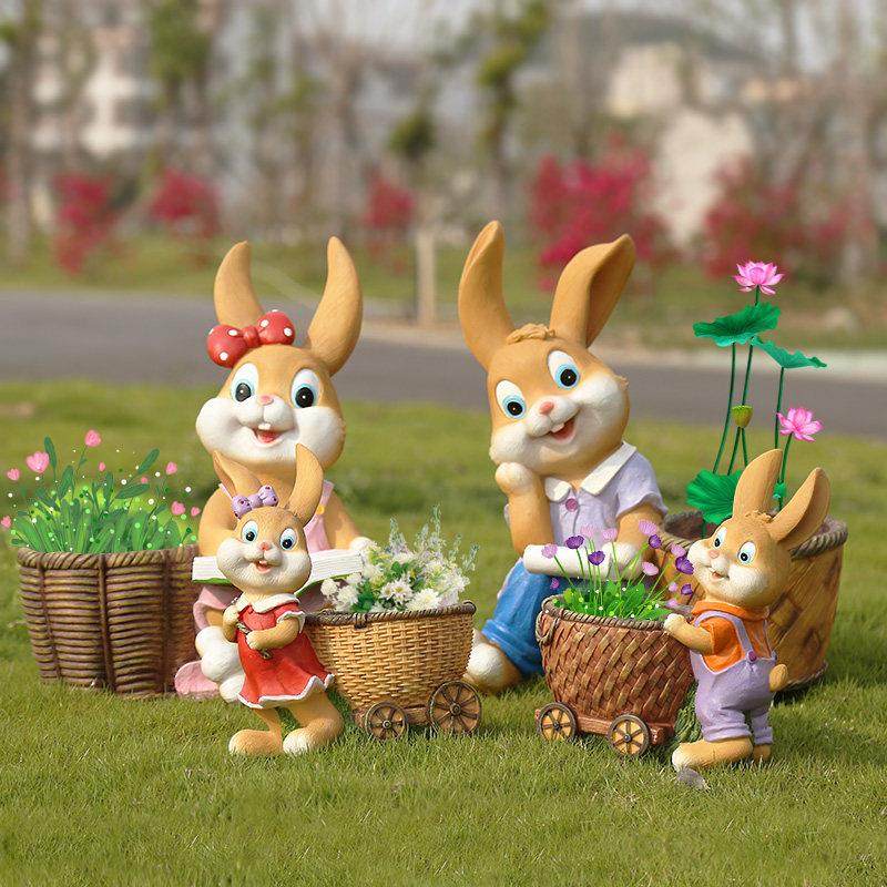 户外花园庭院别墅园艺卡通动物大号树脂兔子创意花盆雕塑装饰摆件,家居饰品,装饰摆件,淘宝优惠券,粉丝福利购,淘宝优惠卷