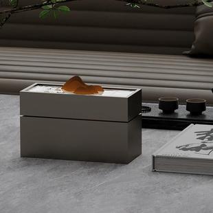 轻奢流水摆件循环水现代办公室茶室招财装饰客厅桌面小型水系景观