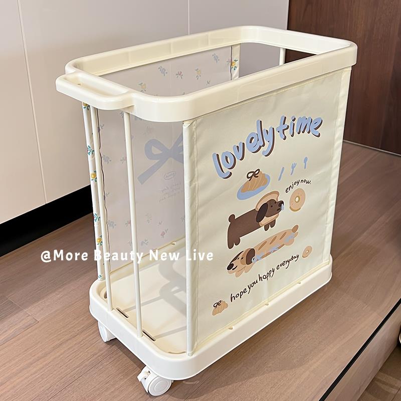 脏衣篓家用脏衣服收纳筐衣物脏衣篮推车带轮可移动卫生间洗衣口篓