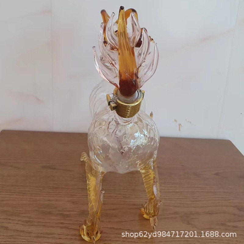 玻璃泡酒瓶 麒麟神兽玻璃酒瓶 创意异形泡酒器 泡酒玻璃瓶