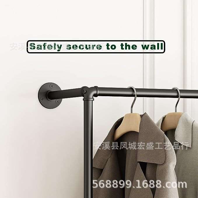 服装店服装侧挂铁艺展示架水管落地挂衣架