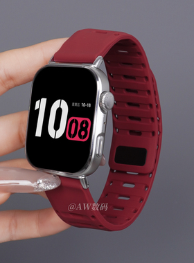 适用荣耀手表5表带honor5磁吸硅胶X5夏天5pro透气鲨鱼纹5ultra智能亲选ROSSINI2i/2e新款fit荣耀运动替换腕带