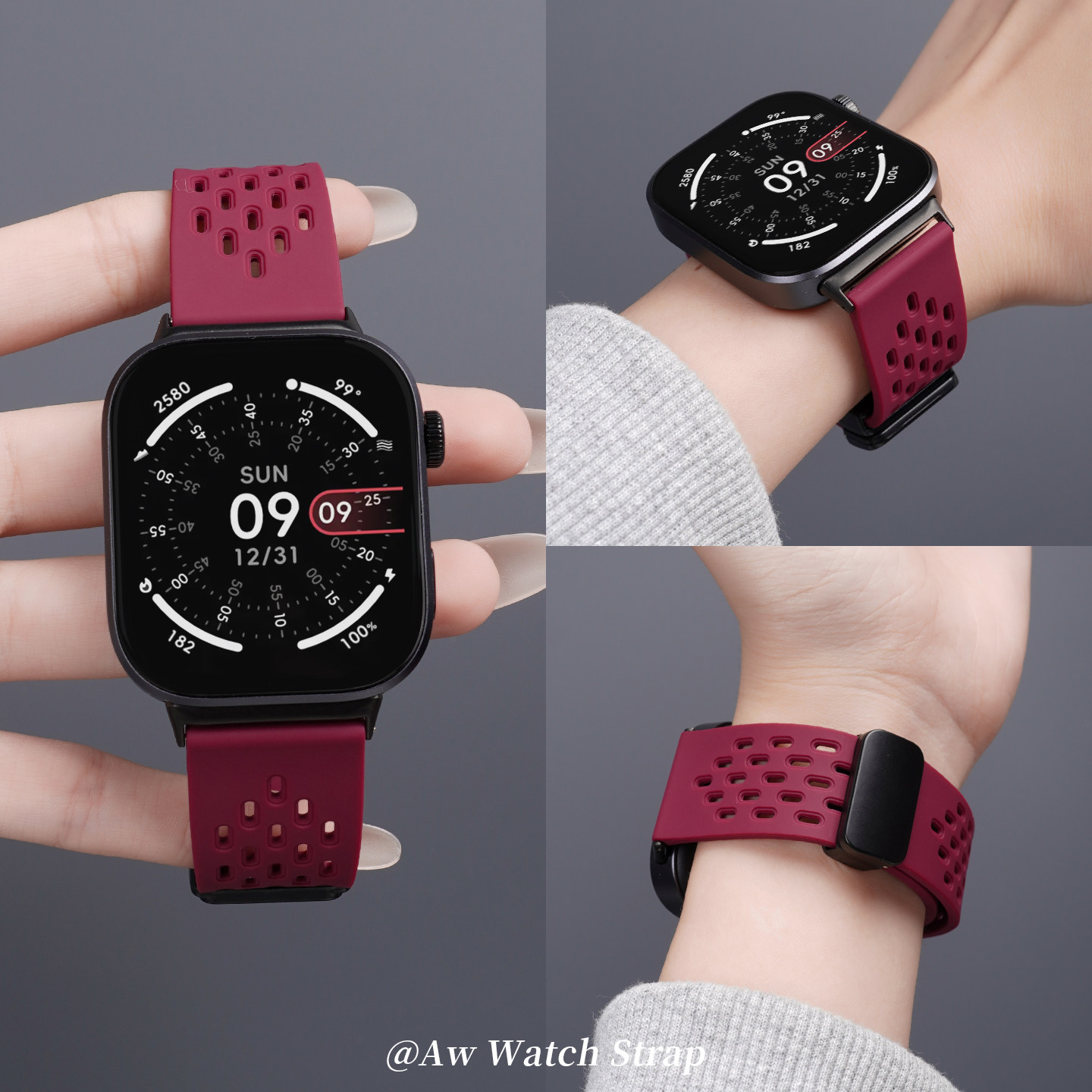 新款适用红米watch6表带redmiwatch54手表小米手环9pro替换腕带高级感酒红色8Pro智能运动透气硅胶女生配件男,智能设备,智能手表手环表带/腕带,淘宝优惠券,粉丝福利购,淘宝优惠卷