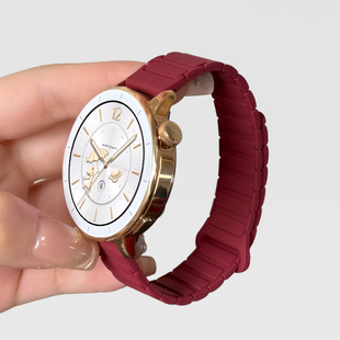 拼接风磁吸表带适用OPPO Watch X2 Mini硅胶表带女款超美小金表撞色磁吸腕带OPPO WatchX/4Pro夏天透气手表带