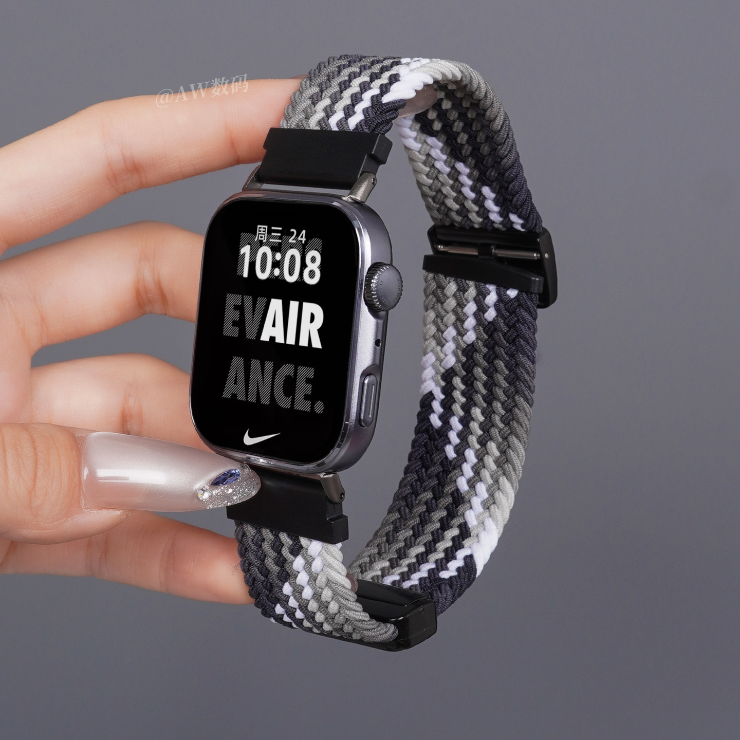 适用华为fit4手表表带透气编织