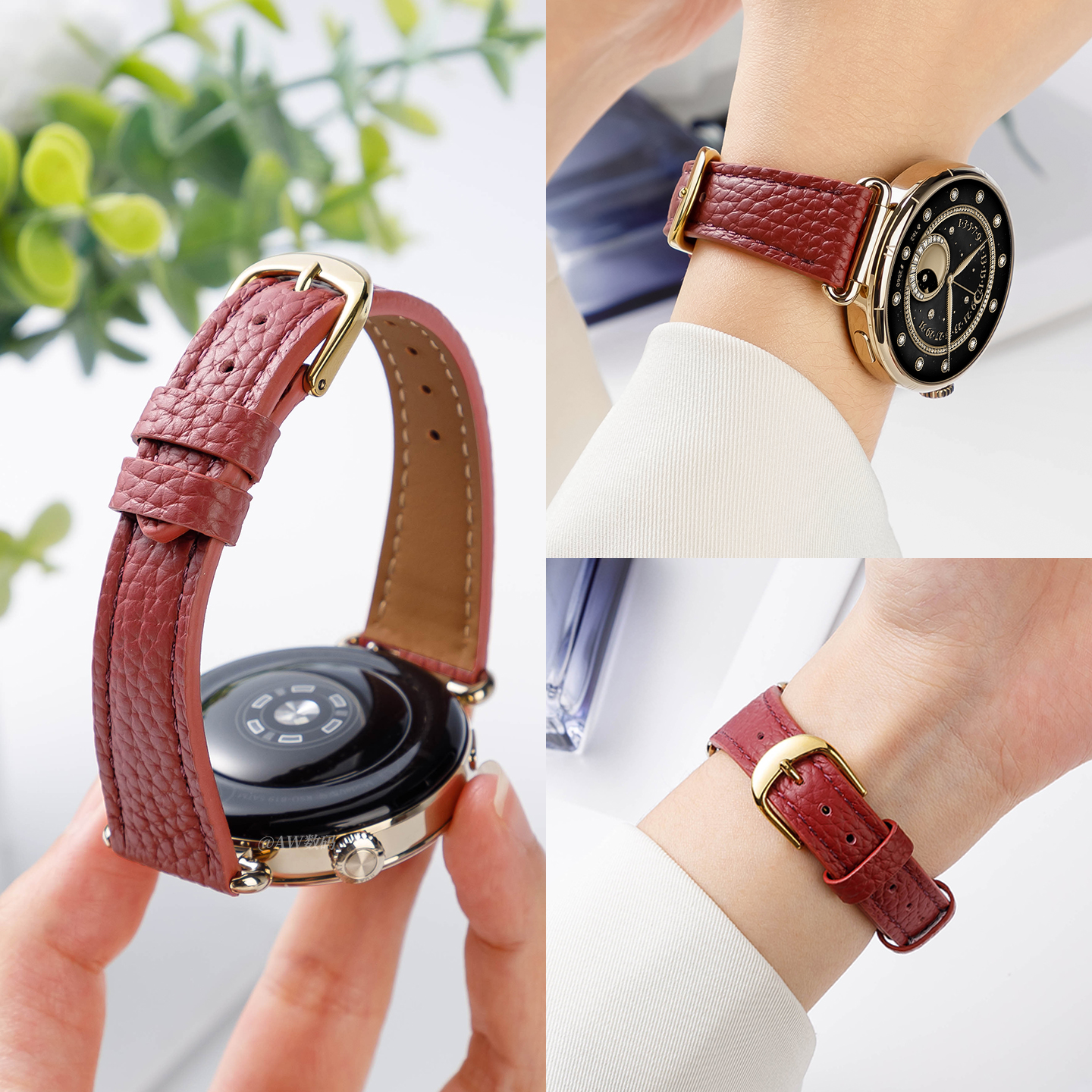 适用小米watchs4表带41mm真皮