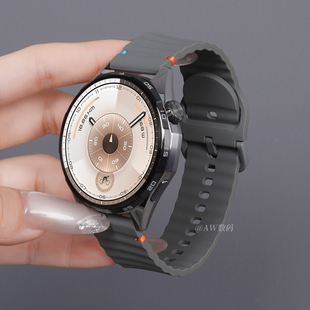GT4 液态硅胶手表带watch5透气男款 GT3智能2E荣耀高级buds腕表链 新款 适用华为GT6pro表带gt5手表watchgt6男士