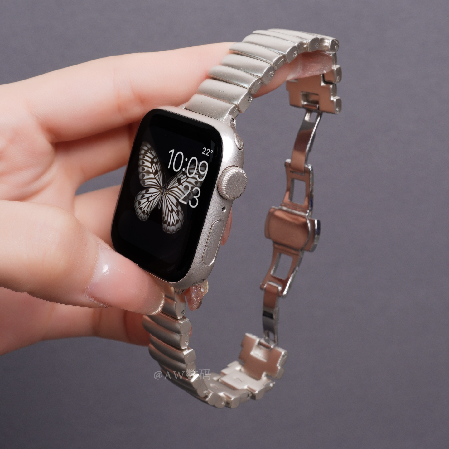 适用苹果iwatch10/9/8金属手表带