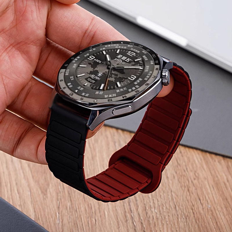 适用小米watch5手表S4/S3表带watchs4sport高级感装甲风磁吸硅胶表带S2运动男S1pro手表带color2智能华米表带