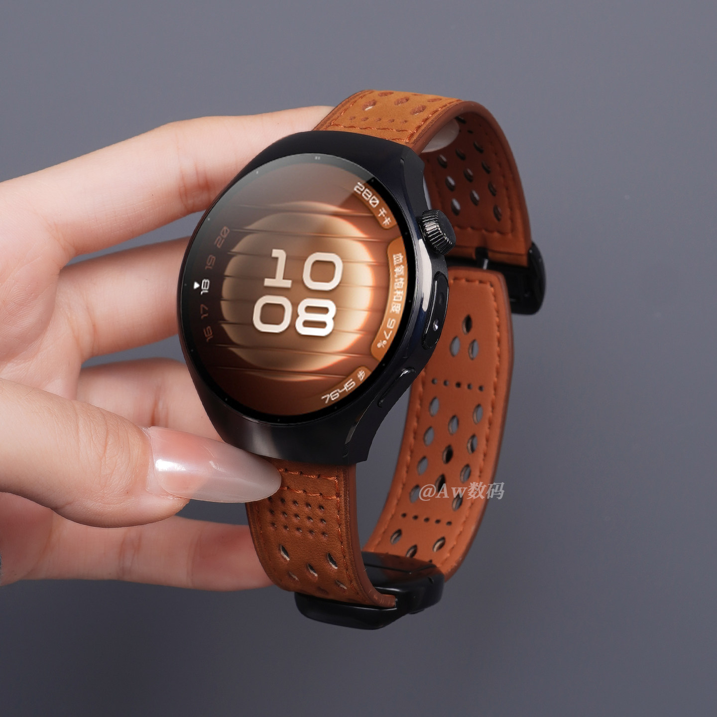 适用华为Watch5/4/3表带真皮男款