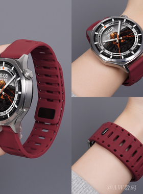 适用oppowatchx2表带watchx手表男士新款S鲨鱼纹透气硅胶4pro运动3Pro磁吸扣一加手表智能watch3/2/1替换腕带