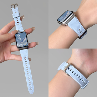 适用小米手环9Pro/8Pro硅胶表带女运动9Pro手环创意几何硅胶腕带夏天透气智能红米手表6升级REDMIwatch54表带