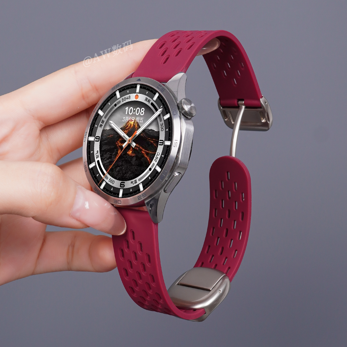 适用oppowatchX2透气硅胶2/1表带