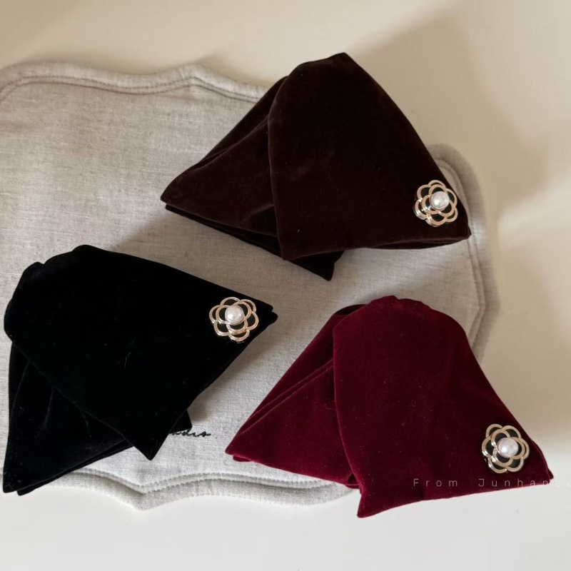 秋冬新款高级感气质韩系山茶花丝绒抓夹女时尚后脑勺抓夹头饰