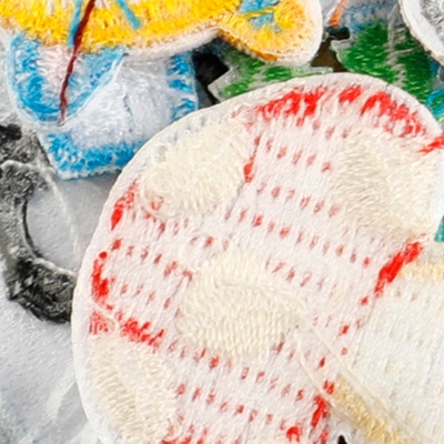 跨境temu热卖原创绣花标卡通动物白云patch服装辅料补丁贴DIY布贴