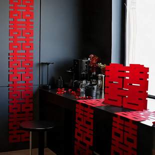 结婚立体喜字摆件婚房布置男女方婚礼卧室床头柜装饰婚庆用品大全