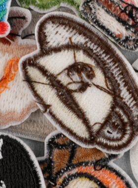 diy手账配饰刺绣한국Wappen原创卡通动物食物背胶补丁贴patch布贴