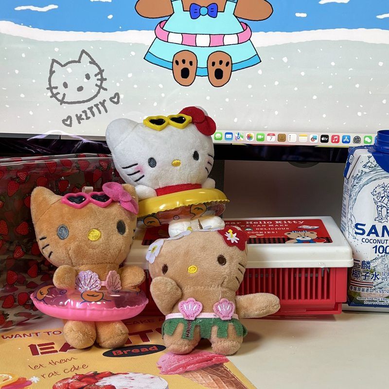 草裙夏威夷卡通游泳圈公仔kt黑皮