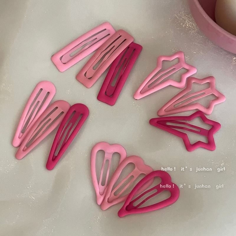 彩色碎女粉色多巴胺星星刘海夹子