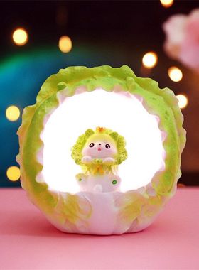 狗ins灯网红树脂儿童小夜灯创意家居桌面星星礼物摆件蔬菜卡通送