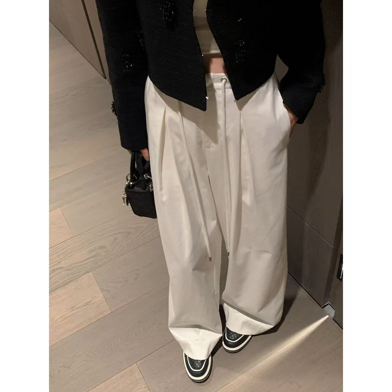 宋仁何【重磅私服】2025年春季新款天丝宽松垂感休闲阔腿拖地裤