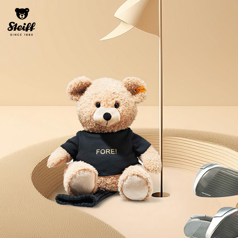 德国steiff史戴夫好朋友泰迪熊丰丰高尔夫球杆套毛绒玩具可爱公仔