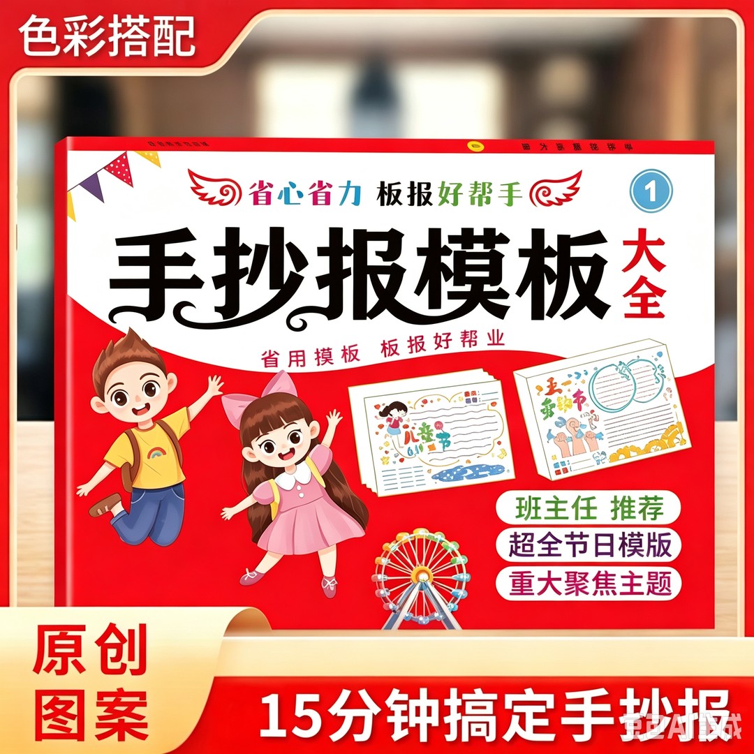 本本图书手抄报模版大全小学生初中班主任画图绘画涂色黑板报神器