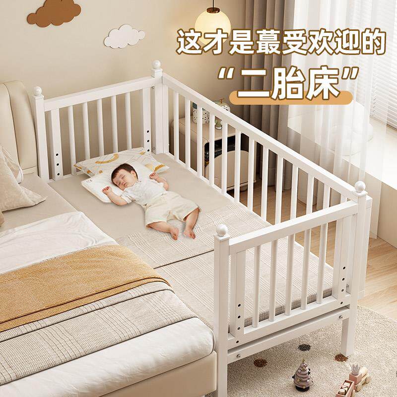 铁艺儿童牀拼接牀婴儿牀宝宝钢制拼接牀加宽大牀边加宽拼接牀拉车
