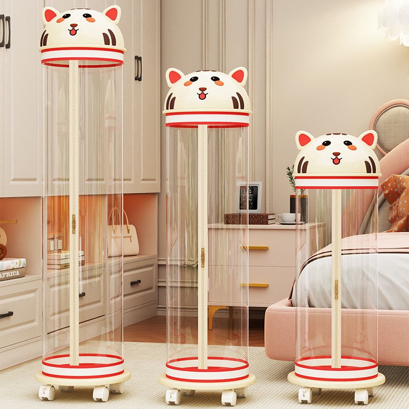 娃娃收纳桶毛绒玩具收纳神器升级拉链款儿童玩偶公仔透明桶收纳筐