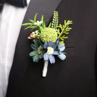 男士胸花男童西装儿童礼服花童结婚礼新郎新娘手腕花高级嘉宾襟花