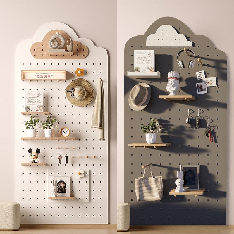洞洞板置物架配件云朵入户玄关定制电表箱装饰画遮挡盒收纳展示架