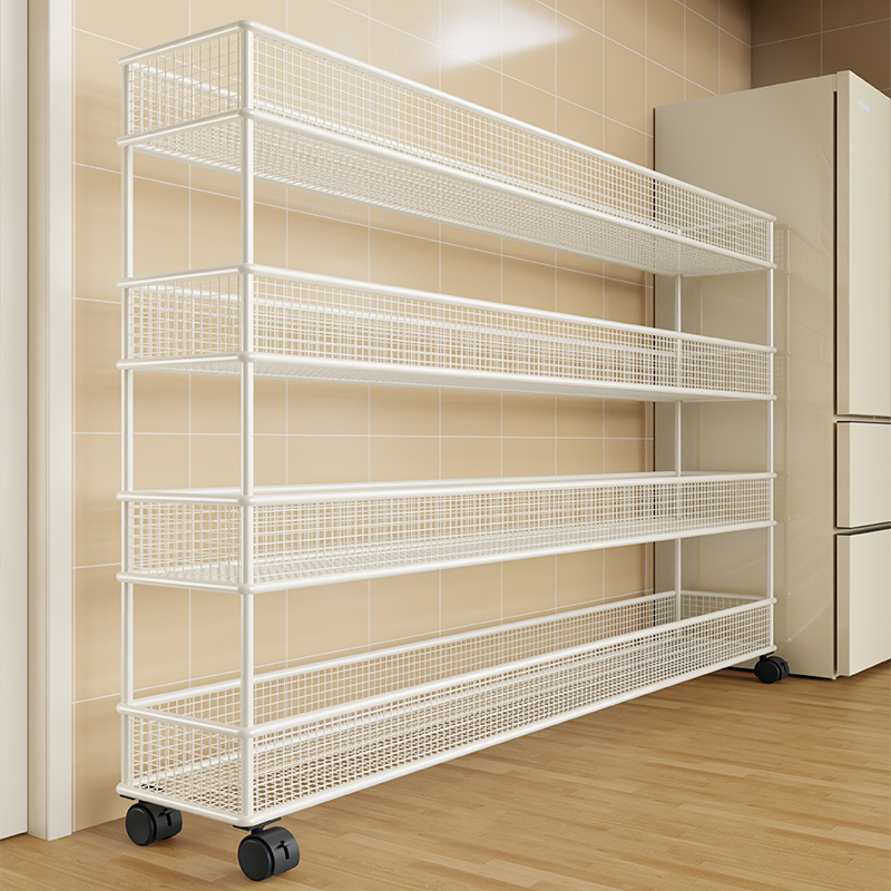 厨房落地夹缝零食推车置物架多层分类收纳柜家用带轮可移动整理架