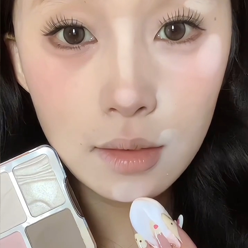 符号提亮法绝了!四色修容盘高光修容一体盘阴影哑光脸部提亮眼影