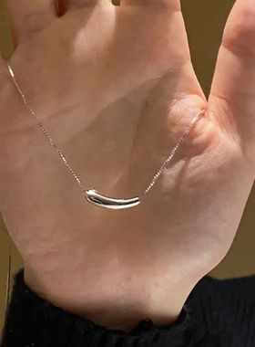 小红书小茄子项链女小众ins轻奢气质钛钢不色学生锁骨链