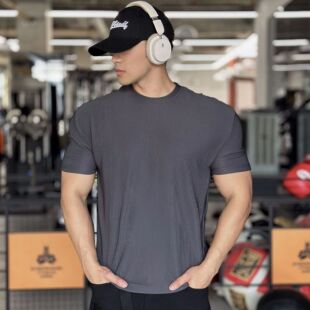 280克重磅运动短袖男垂感显大抗皱圆领收袖速干高弹健身衣t恤夏季