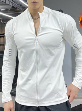 健身运动长袖男骑行服立领速干