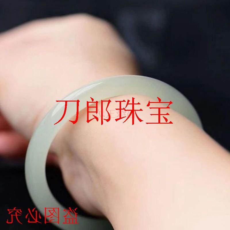 高端新疆和田玉羊脂白玉手镯细圆条少女款百搭饰品小清新玉石手镯