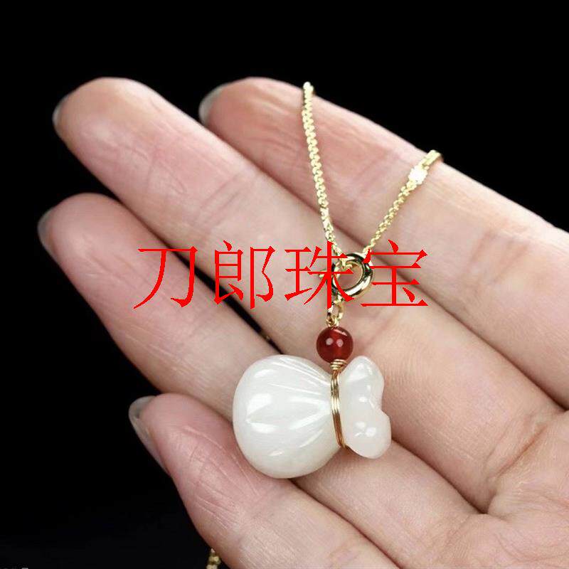 羊脂级白玉钱袋吊坠白玉小福袋项