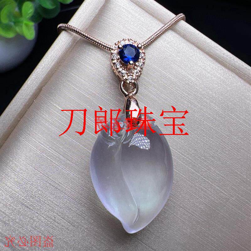 缅甸冰种冰透紫翡翠色桃子吊坠通透水润女男款寿桃挂件项坠时尚款