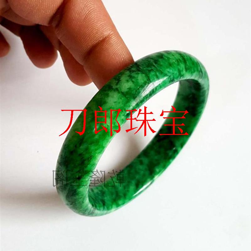 高端精品款祖母绿翡翠色玉手镯干青铁龙生满色玉石手镯高级感女款