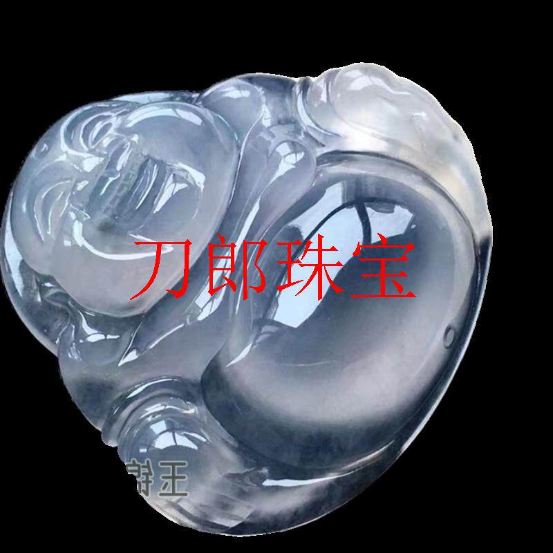 高冰玻璃种玉石弥勒佛挂件大肚佛