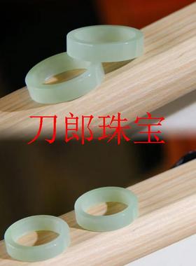 新疆和田玉方形晴水戒指戒圈男女款珠宝玉石手饰指环百搭素圈戒指