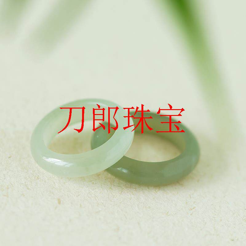 青白玉晴水指环未时老矿老料和田玉素戒冰种玉石新疆女简约古风礼