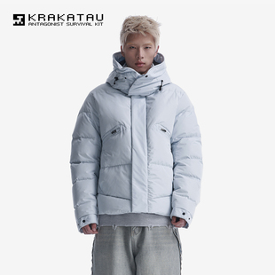 KRAKATAU 25年新品男士加厚连帽羽绒服冬季棉外套 Qm560